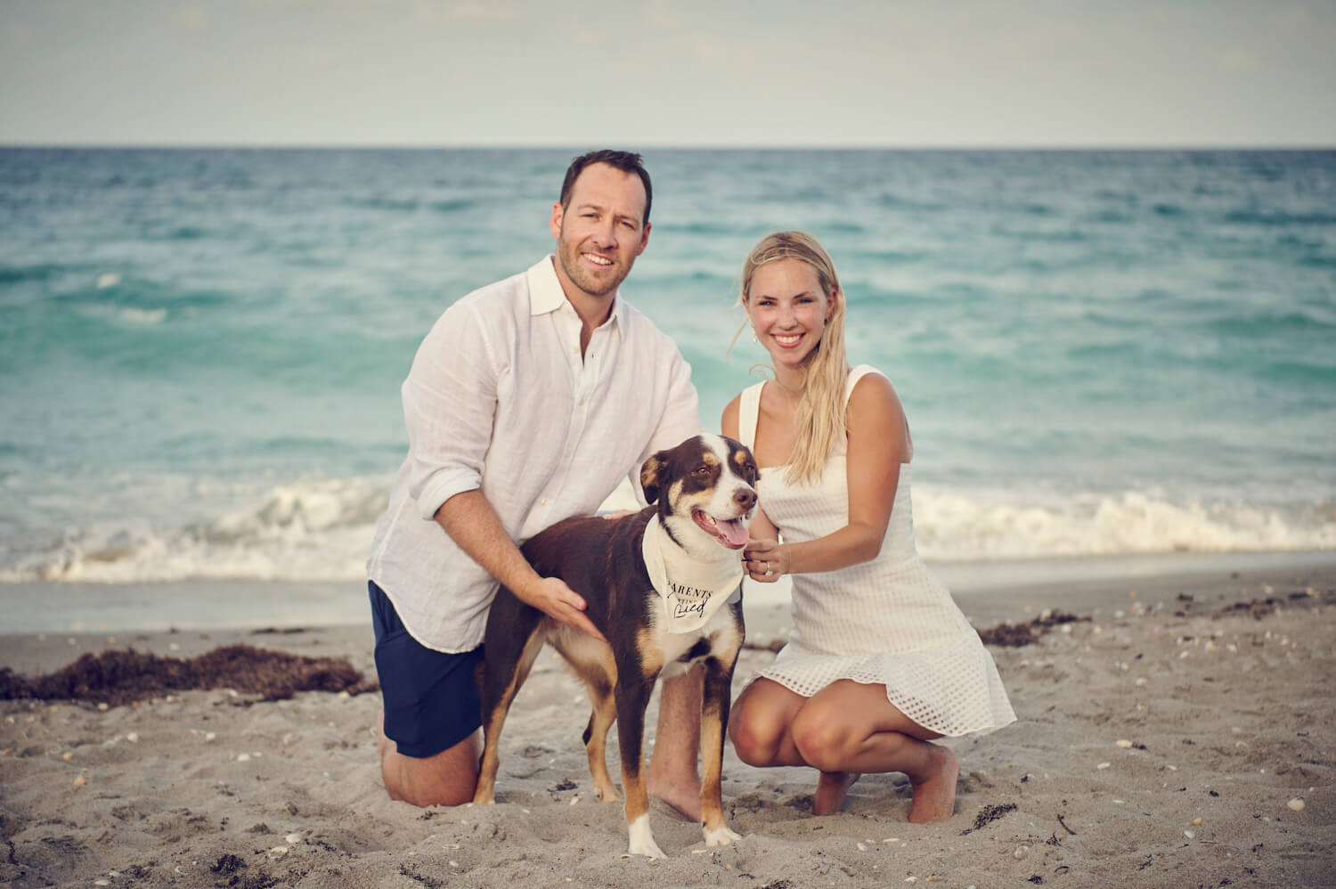 Beach Proposal in Jupiter with Dog